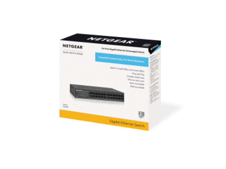5. Bild von NETGEAR GS324 Unmanaged Gigabit Ethernet (10/100/1000) Schwarz | Broadware - Jetzt kaufen!