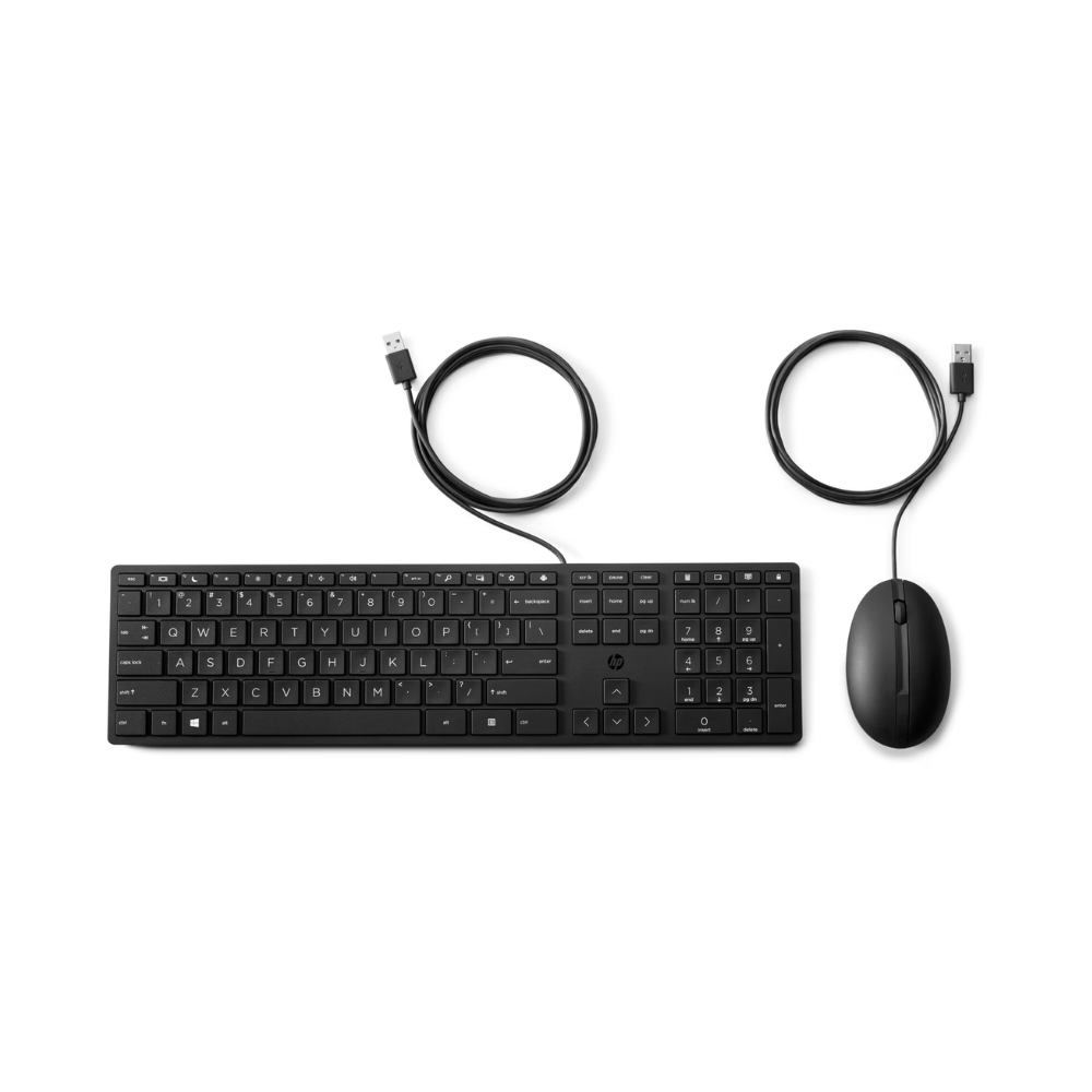 HP Inc. HP 320MK Tastatur & Maus - Deutsch - Kabel USB - Maus, Kabel, USB - Beidhändig - kompatibel mit Notebook, Chromebook, Mobile Workstation für Windows