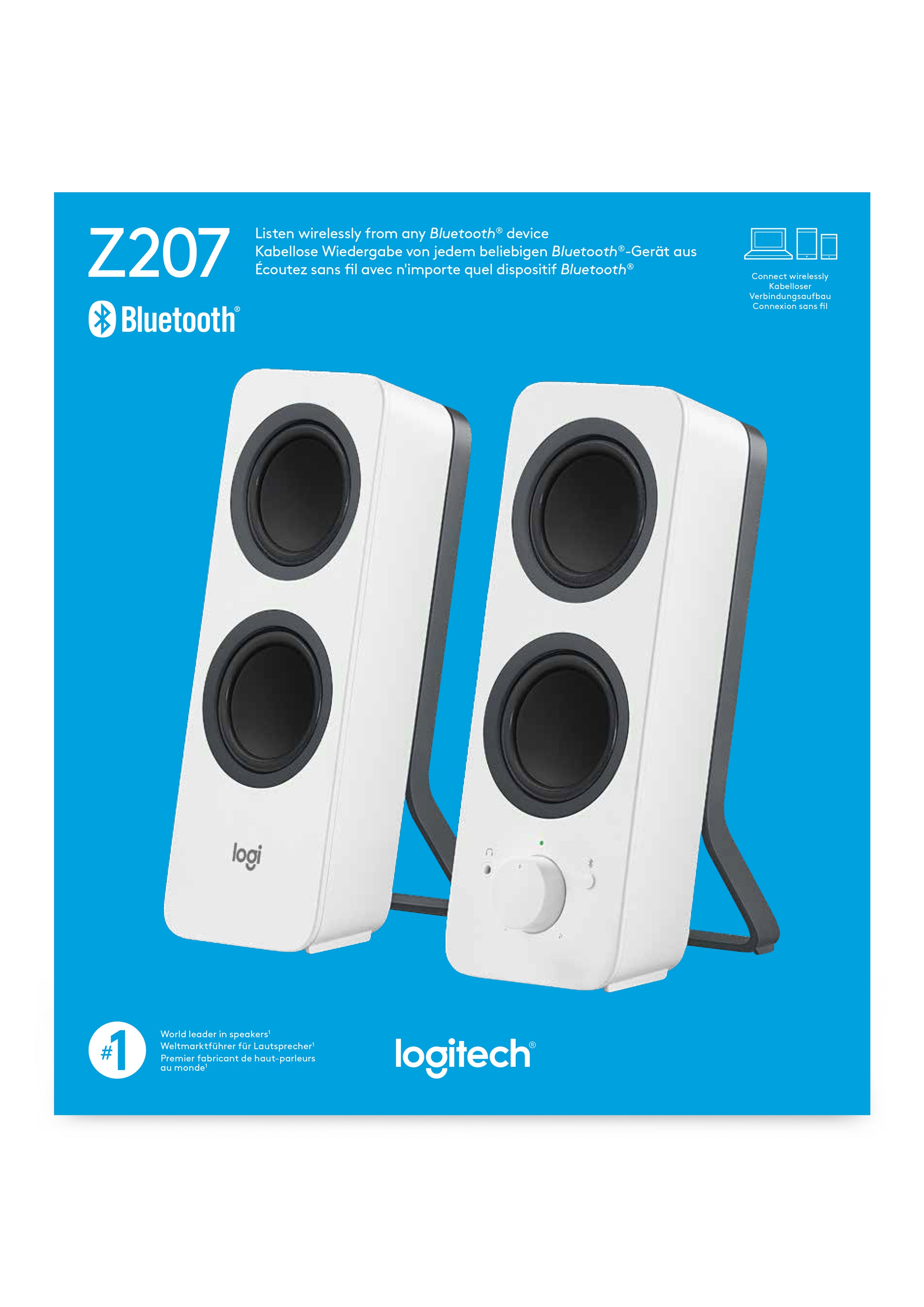 5. Bild von Logitech Z207 Lautsprecher Weiß Verkabelt & Kabellos 5 W | Broadware - Jetzt kaufen!