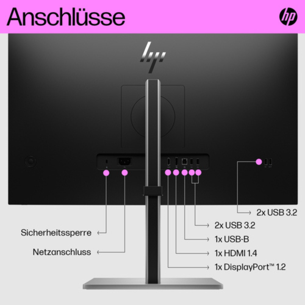 HP Inc. HP E27q G5 27 Zoll Class WQHD LCD-Monitor - 16:9 Format - 68,6 cm (27 Zoll) Viewable - Flatscreen