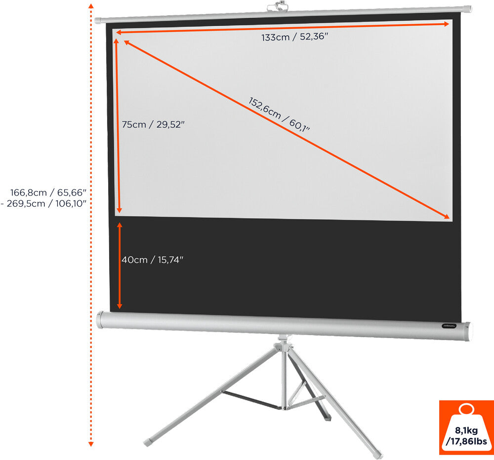 celexon Stativleinwand Economy - White Edition