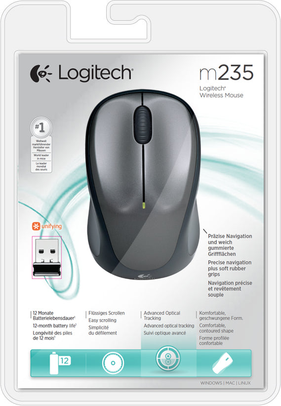 Logitech M235 Maus Beidhändig RF Wireless Optisch 1000 DPI