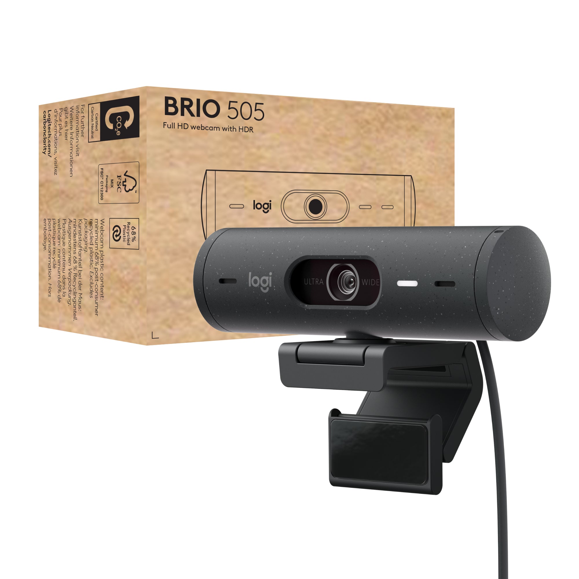 Logitech Brio 505 Webcam 4 MP 1920 x 1080 Pixel USB Schwarz