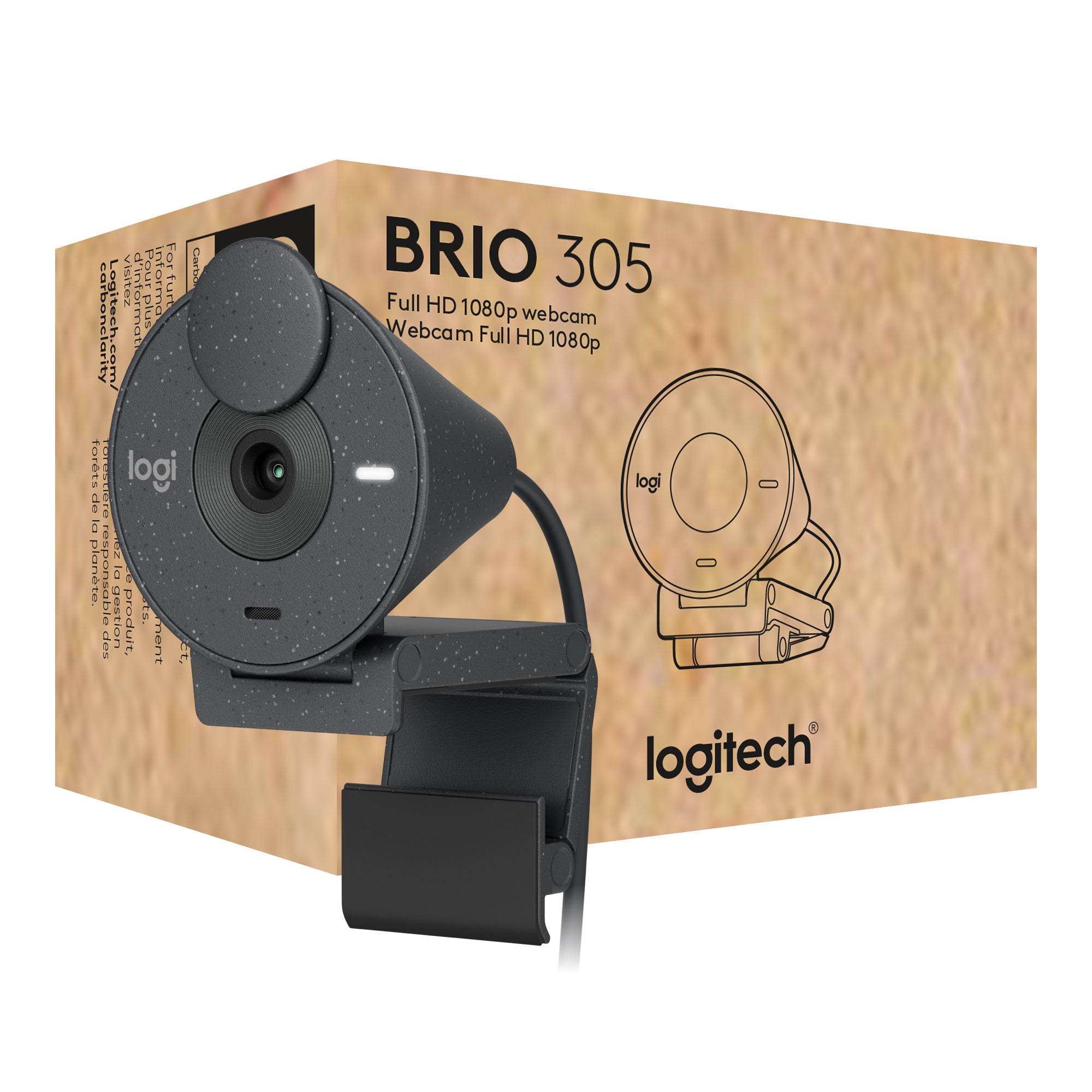 Logitech Brio 305 Webcam 2 MP 1920 x 1080 Pixel USB-C Graphit