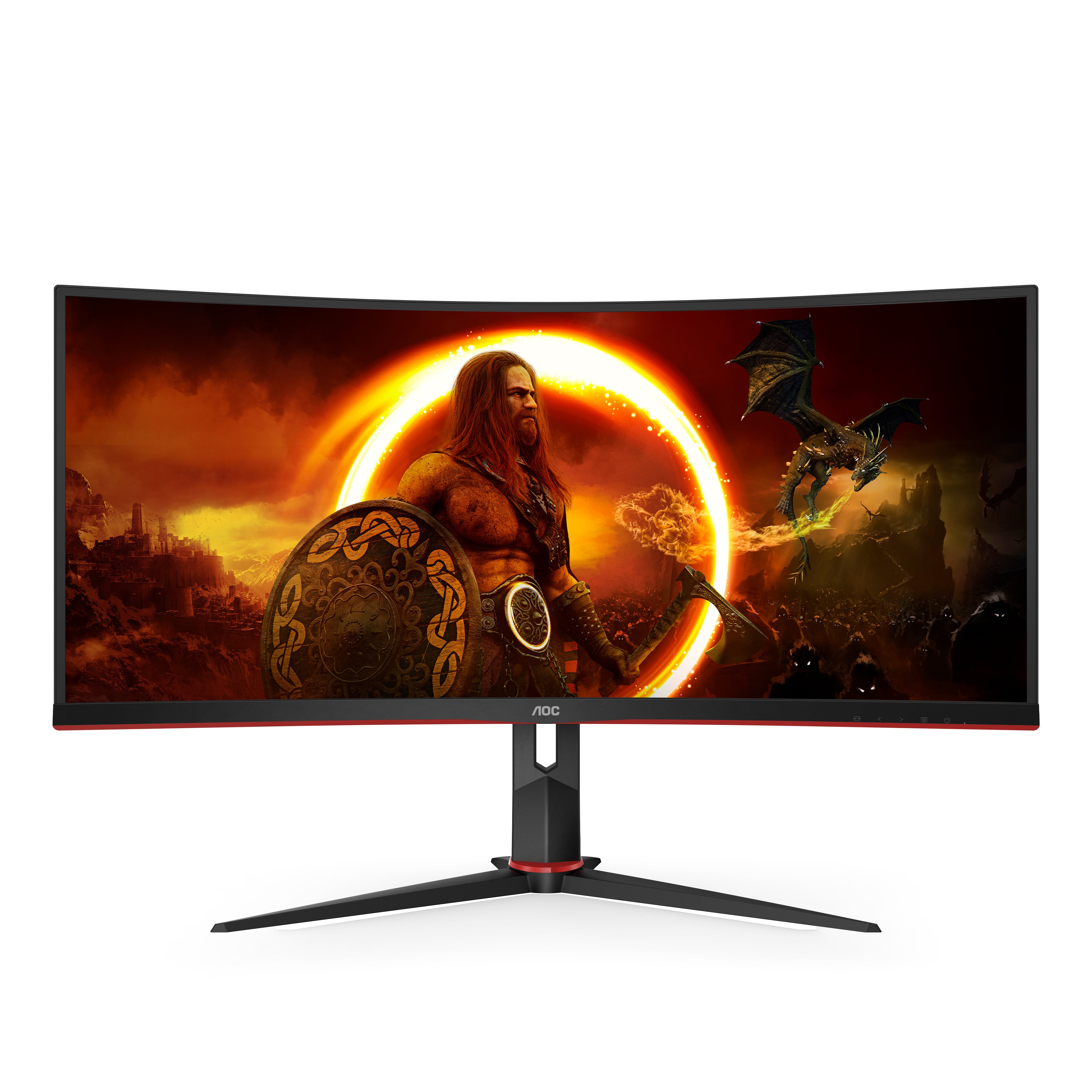 3. Bild von: AOC G2 CU34G2X/BK Computerbildschirm 86.4 cm (34") 3440 x 1440 Pixel Quad HD LED Schwarz | Rot