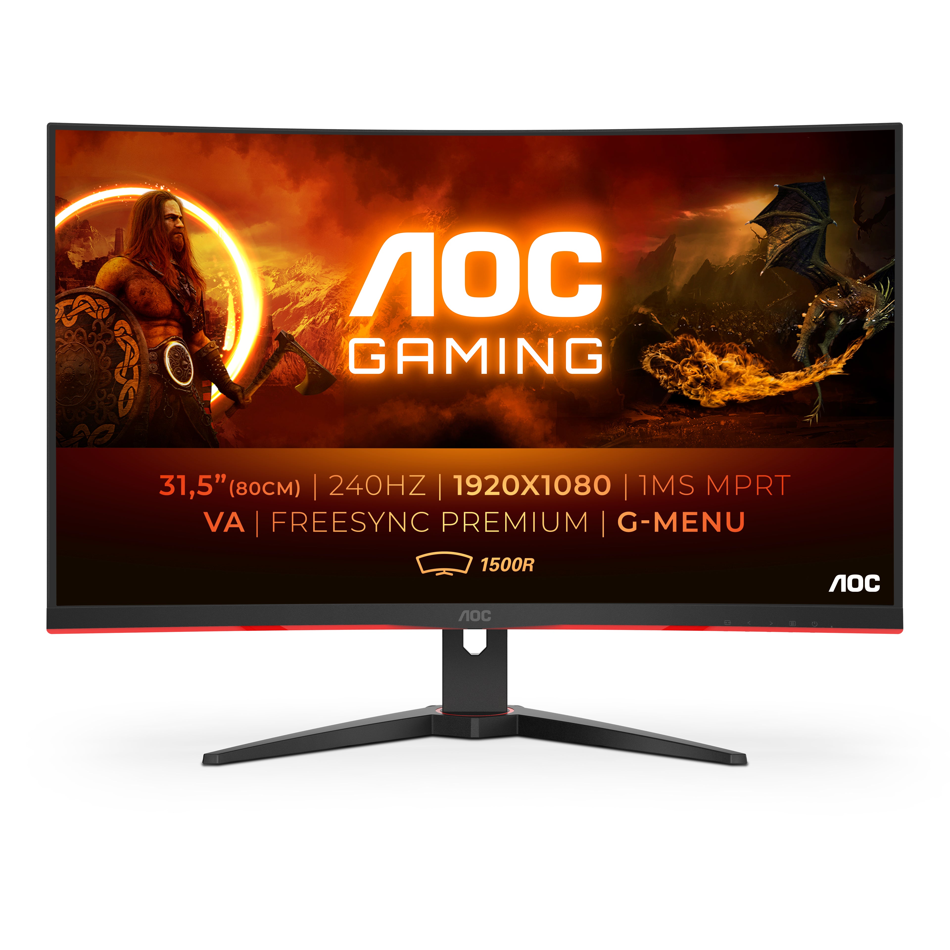 AOC G2 C32G2ZE/BK Computerbildschirm 80 cm (31.5") 1920 x 1080 Pixel Full HD LED Schwarz. Rot