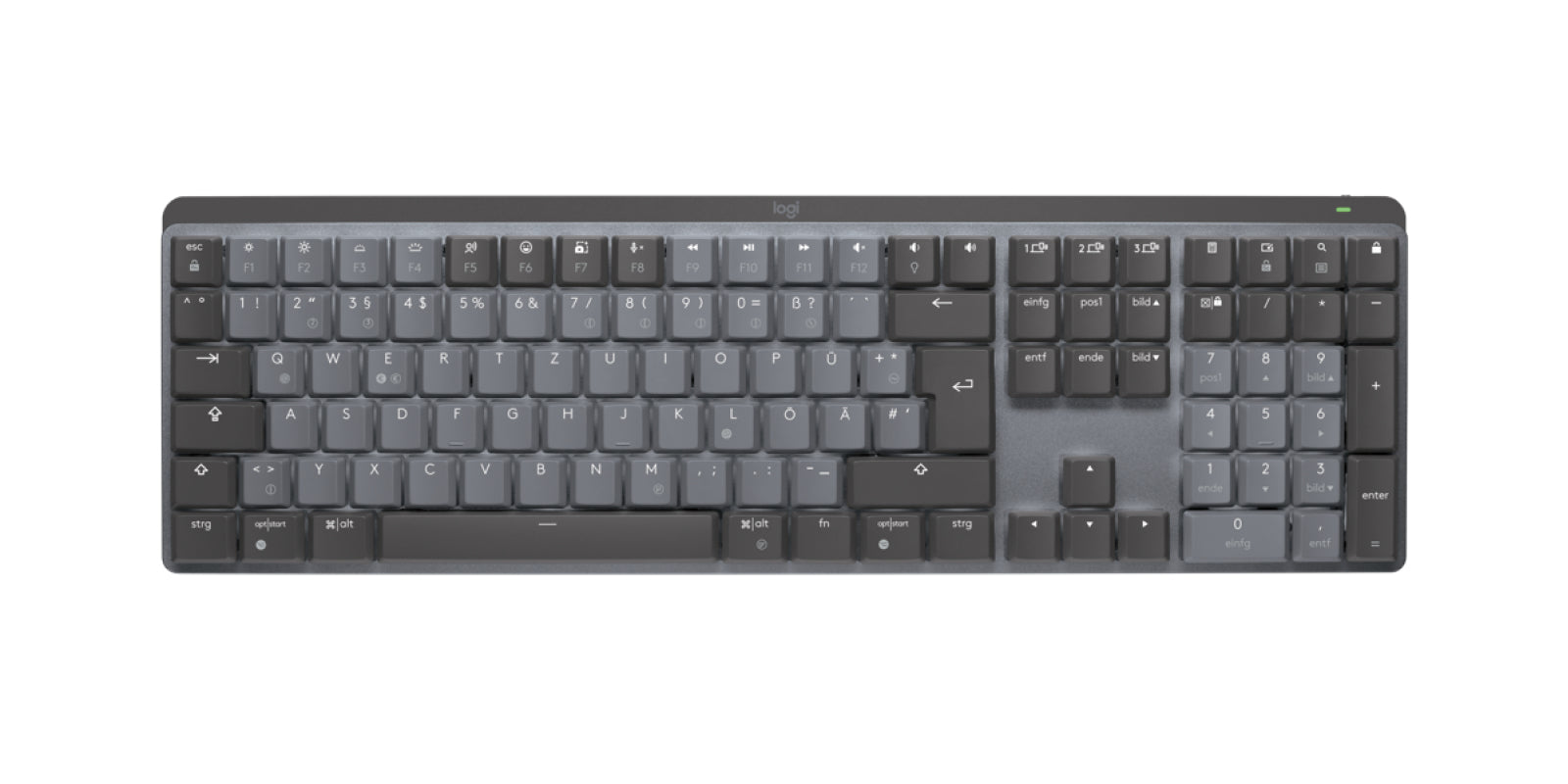 Logitech MX Mechanical Tastatur RF Wireless + Bluetooth QWERTZ Deutsch Graphit. Grau