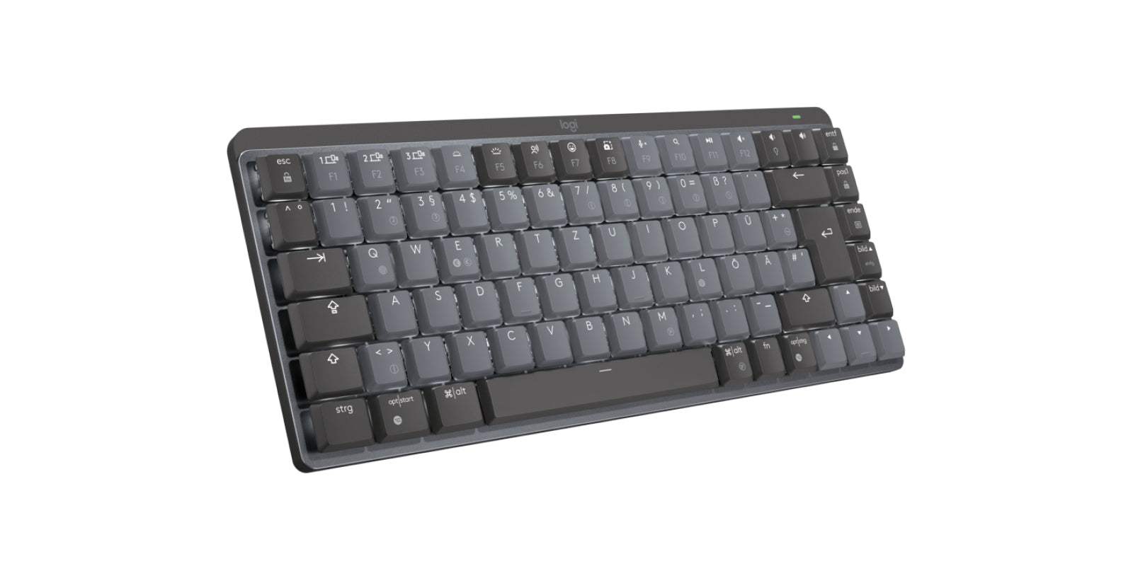 Logitech MX Mini Mechanical Tastatur RF Wireless + Bluetooth QWERTZ Deutsch Graphit. Grau