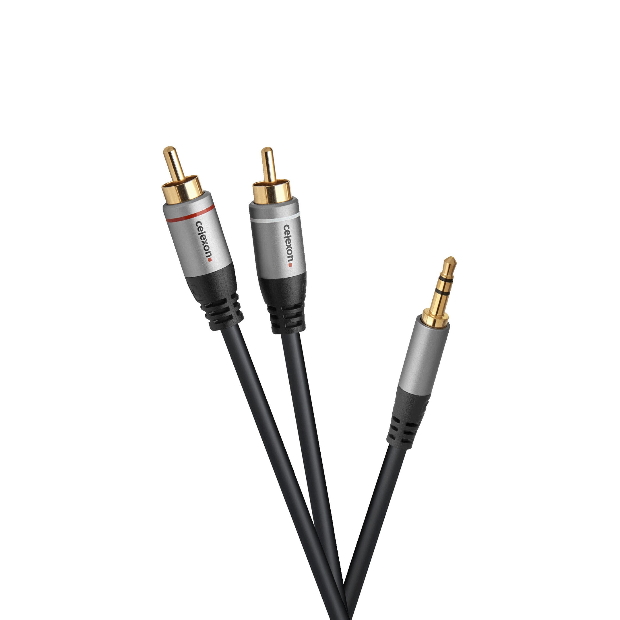 celexon-2x-Cinch-auf-3.5mm-Stereo-Klinke-Audiokabel-2.0m---Professional-Line