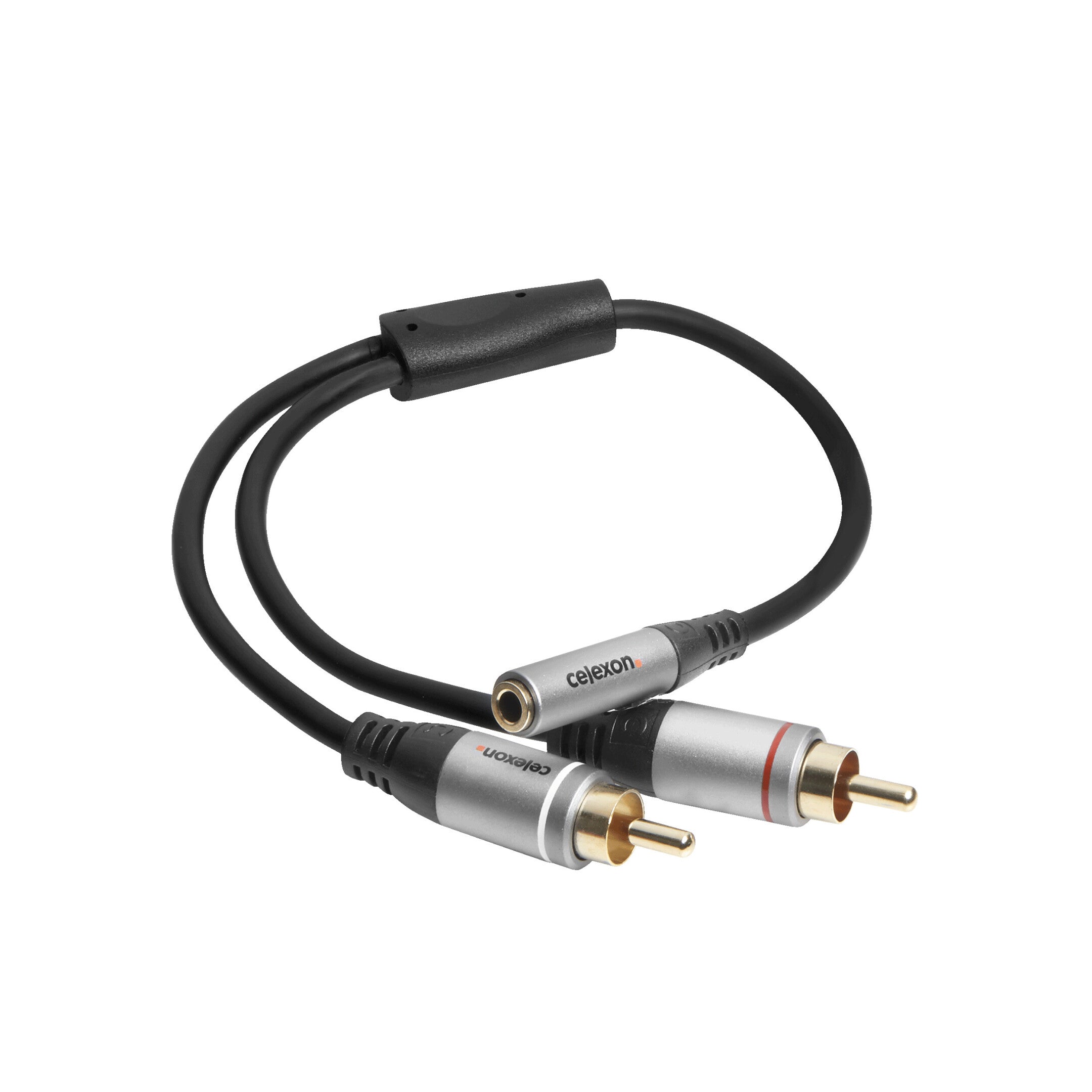 celexon-2x-Cinch-auf-3.5mm-Stereo-Klinke-M/F-Audioadapter-0.25m---Professional-Line