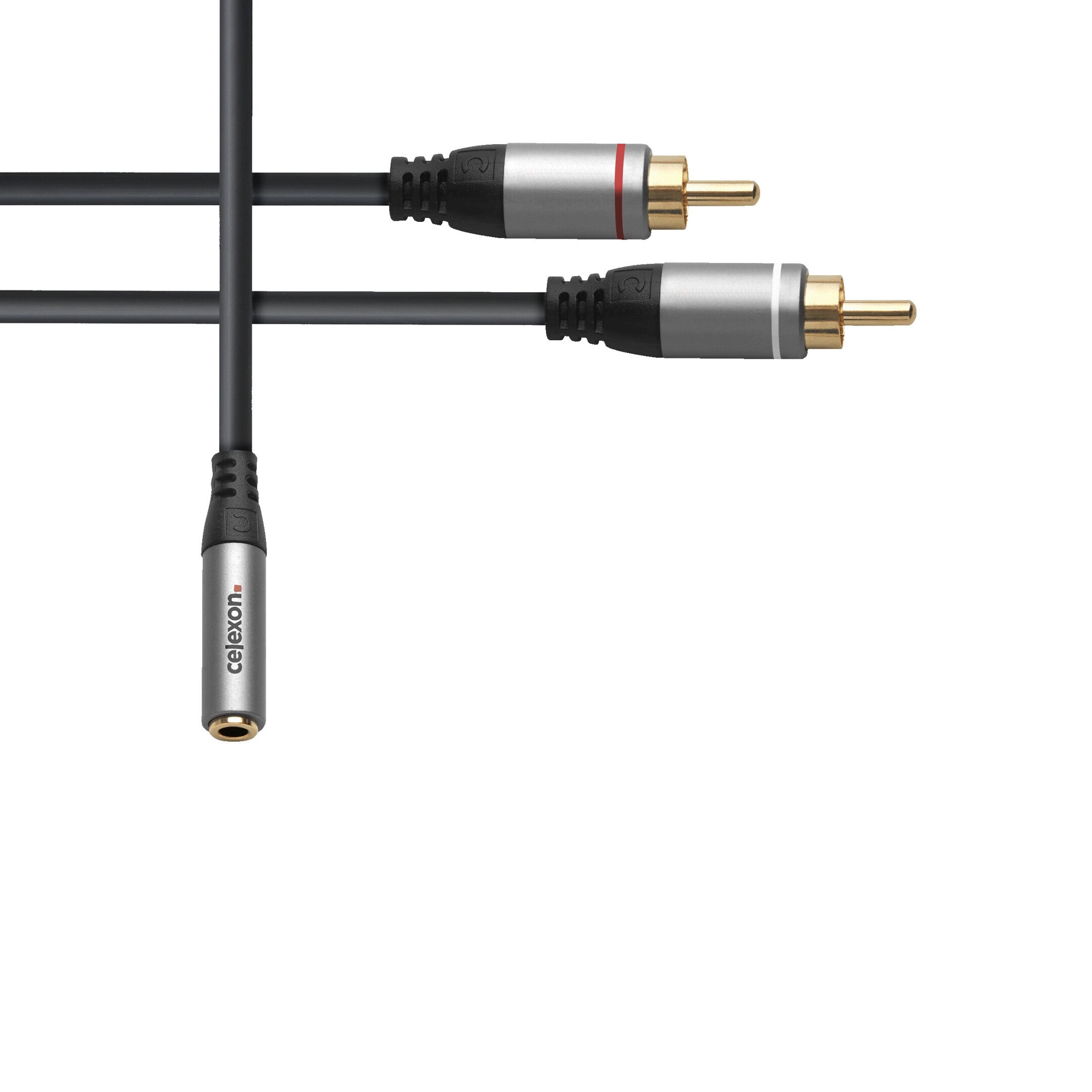 celexon 2x Cinch auf 3.5mm Stereo Klinke M/F Audioadapter 0.25m - Professional Line