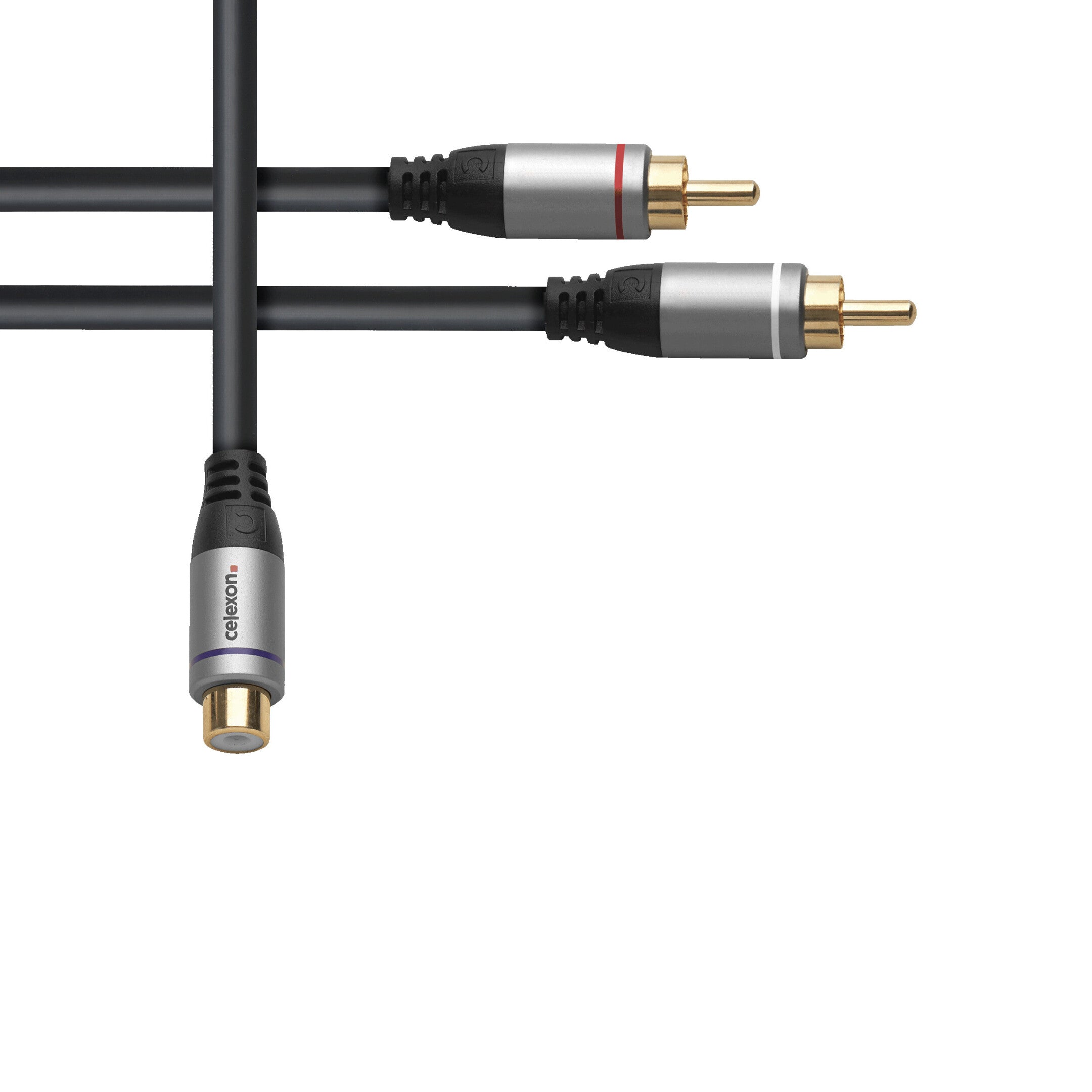 celexon 2x Cinch auf Cinch M/F Audioadapter 0.25m - Professional Line