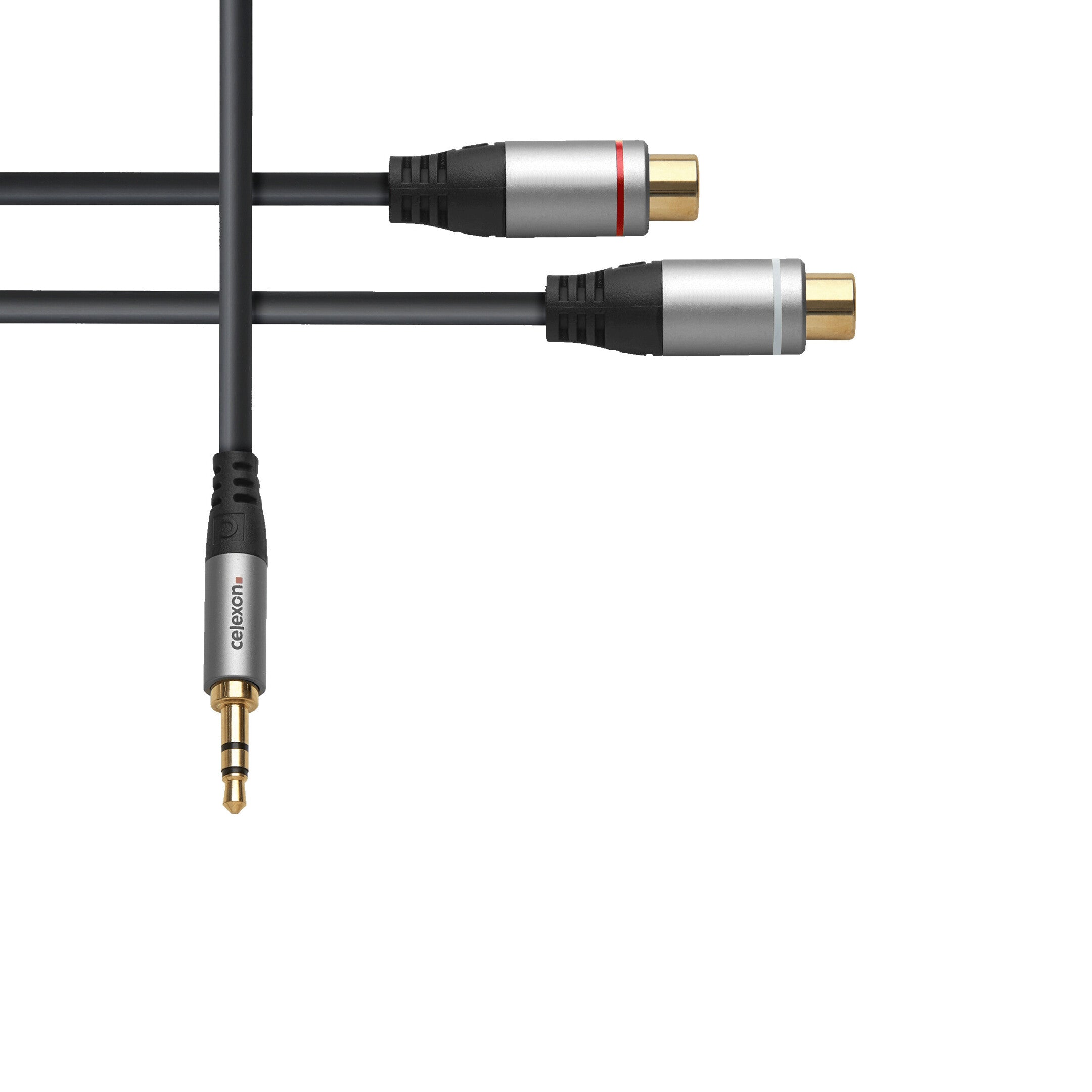 celexon 3.5mm Stereo Klinke auf 2x Cinch M/F Audioadapter 0.25m - Professional Line