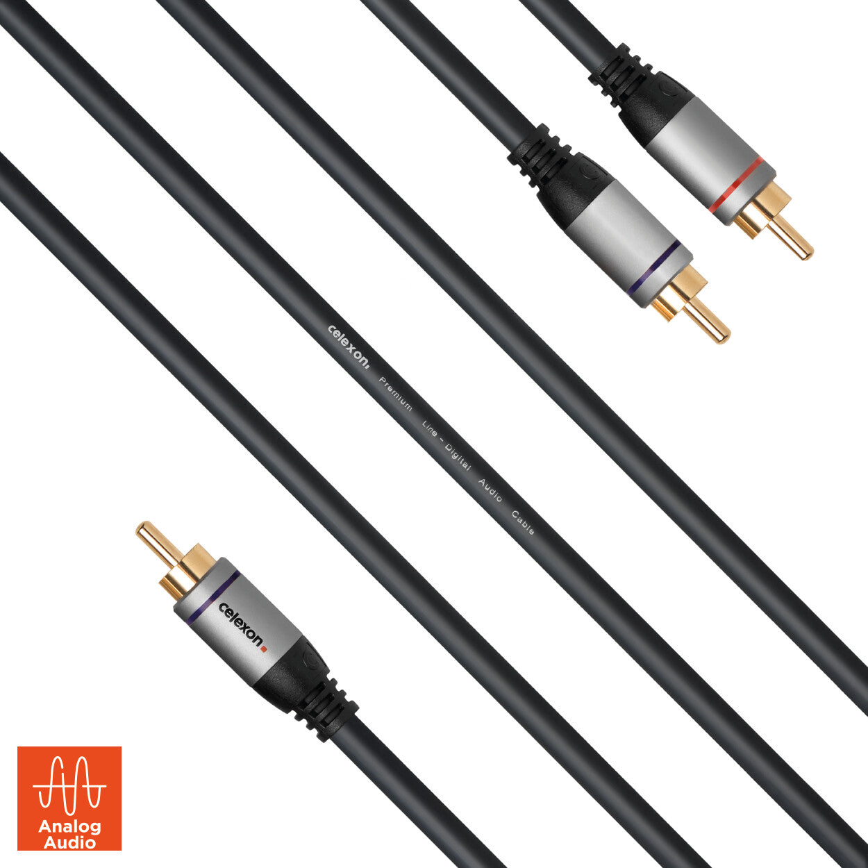 celexon Cinch auf 2x Cinch Audiokabel 1.0m - Professional Line