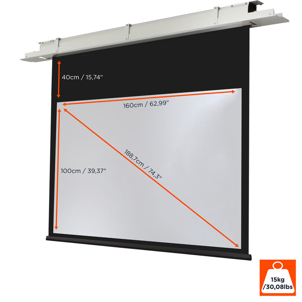 celexon Deckeneinbau Leinwand Motor Expert 160 x 100 cm