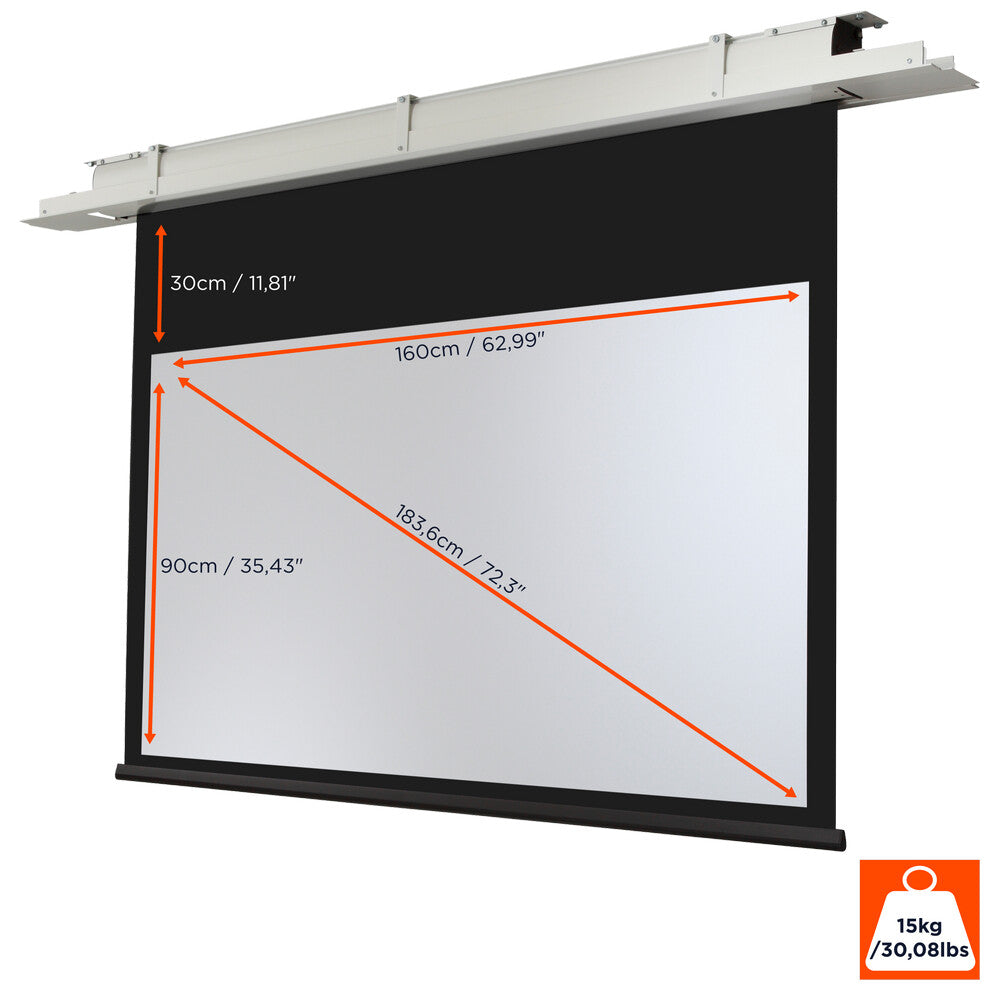 celexon Deckeneinbau Leinwand Motor Expert 160 x 90 cm