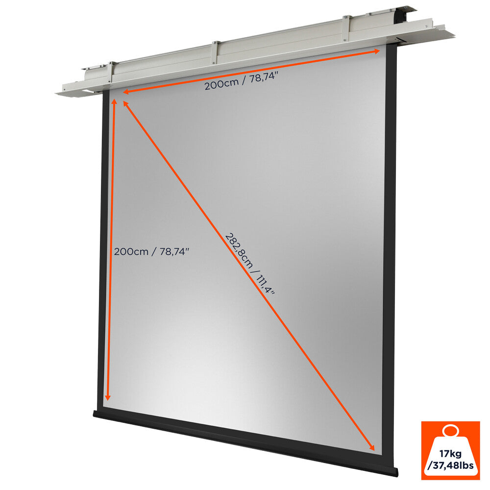 celexon Deckeneinbau Leinwand Motor Expert 200 x 200 cm