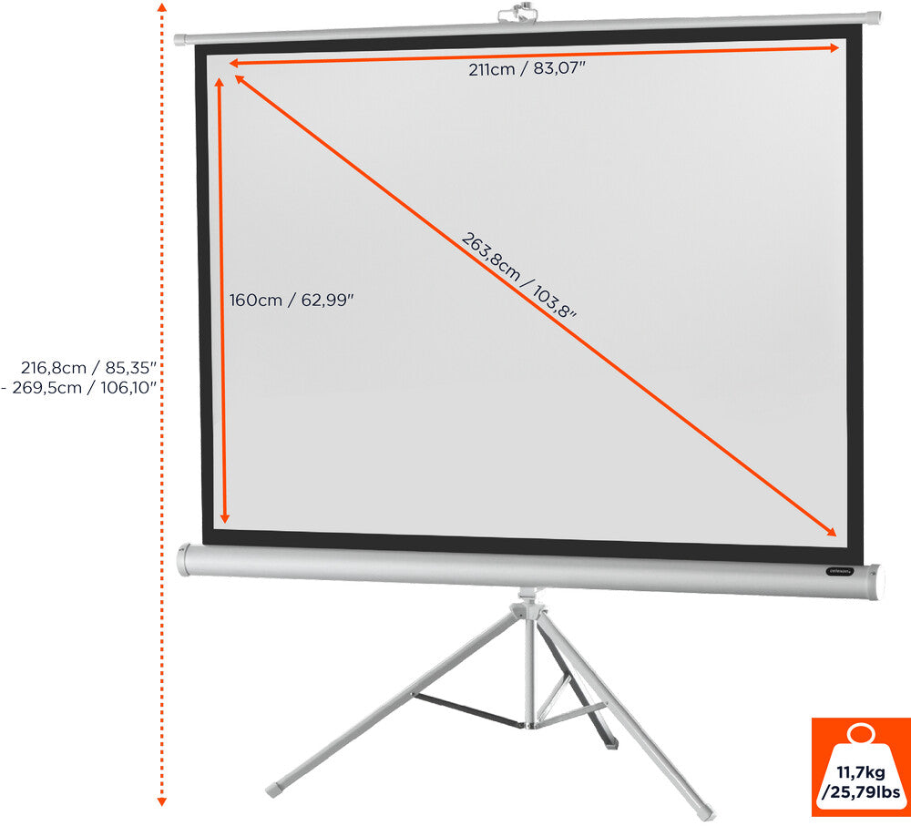 celexon Stativleinwand Economy 211 x 160 cm - White Edition