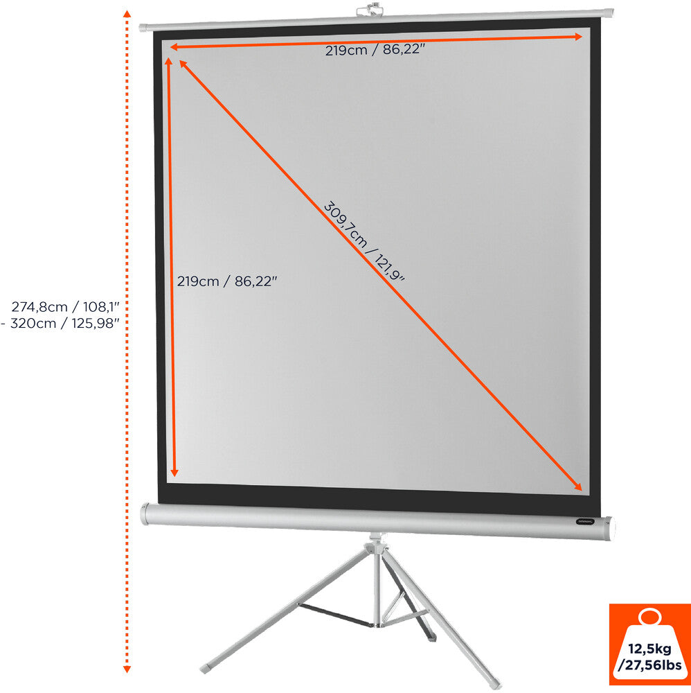 celexon Stativleinwand Economy 219 x 219 cm - White Edition