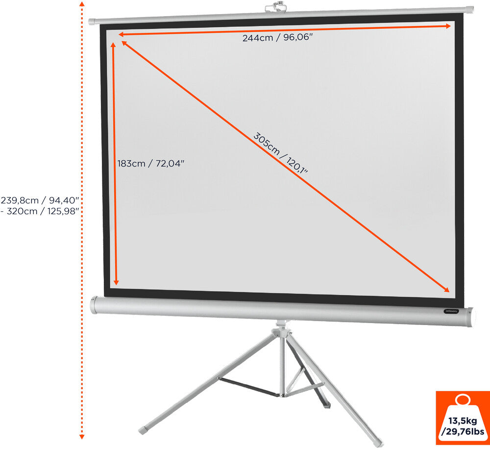 celexon Stativleinwand Economy 244 x 183 cm - White Edition
